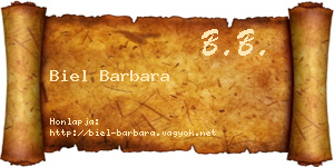 Biel Barbara névjegykártya